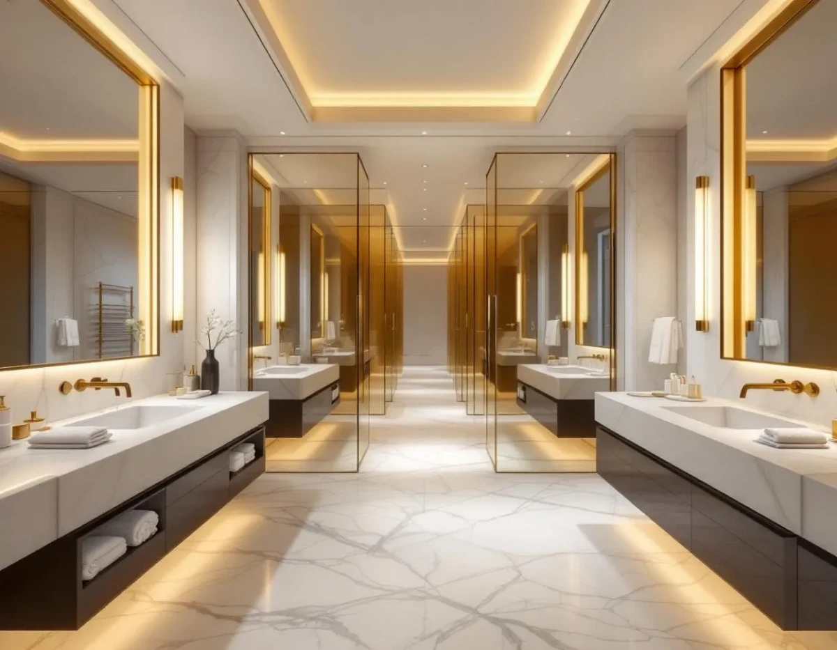 Parois de douche dorées : l'ultime touche de luxe pour une salle de bains tendance